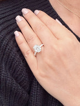Load image into Gallery viewer, Oval Cut IGI Certified Diamond And Round Cut Sides Engagement Ring Hidden Halo Wedding Ring 14k Solid Yellow Gold 4.00ct F-VS2