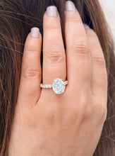 Load image into Gallery viewer, Oval Cut IGI Certified Diamond And Round Cut Sides Engagement Ring Hidden Halo Wedding Ring 14k Solid Yellow Gold 4.00ct F-VS2