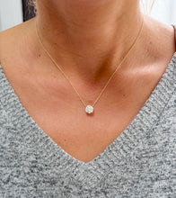 Load image into Gallery viewer, Round Cut IGI Certified Diamond Pendant And Chain Solitaire Minimalist Style 14k Solid Yellow Gold Necklace And Chain Wedding Gift 2.00