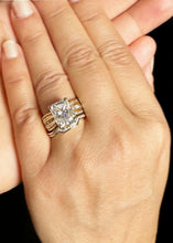 Load image into Gallery viewer, Radiant Cut And Round Cut Diamond Sides Engagement Ring And Matching Band IGI Certified 14k Solid Yellow Gold Wedding Set 5.20ctw G-VS2