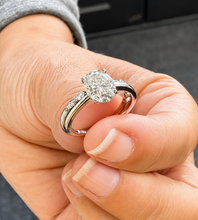 Load image into Gallery viewer, Oval Cut Diamond Engagement Ring And Matching Band Solitaire Ring IGI Certified 14k Solid White Gold Bridal Ring Wedding Ring 3.15ctw F-VS2