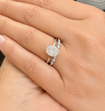 Load image into Gallery viewer, Oval Cut Diamond Engagement Ring And Matching Band Solitaire Ring IGI Certified 14k Solid White Gold Bridal Ring Wedding Ring 3.15ctw F-VS2