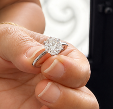 Load image into Gallery viewer, Solitaire Round Cut Simulated Diamond Engagement Ring Four Prongs Set Wedding Ring 14K Solid White Gold Bridal Ring 2.00ct