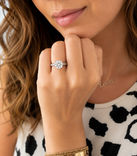 Load image into Gallery viewer, Round Cut Moissanite Engagement Ring Solitaire Bridal Ring Crown Prongs Filigree Style Shank Wedding ring Solitaire 14k White Gold 3.10ct