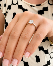 Load image into Gallery viewer, Solitaire Round Cut Simulated Diamond Engagement Ring Four Prongs Set Wedding Ring 14K Solid White Gold Bridal Ring 2.00ct