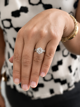 Load image into Gallery viewer, Round Cut Moissanite Engagement Ring Solitaire Bridal Ring Crown Prongs Filigree Style Shank Wedding ring Solitaire 14k White Gold 3.10ct