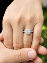 Load image into Gallery viewer, IGI Certified Cushion Cut And Round Cut Sides Diamond Engagement Ring Halo Style Bridal Ring Women's Wedding Ring 14k Solid White Gold 2.00