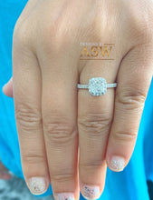 Load image into Gallery viewer, Elegant Women's 14k Solid White Gold Cushion Cut Moissanite and Diamond Engagement Ring Bridal, Wedding Halo 1.80ctw