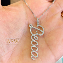 Load image into Gallery viewer, 14K Solid White Or Yellow Or Rose Gold Multi Natural Diamonds Initials, Necklace Chain Included Custom Made 0.50ctw