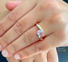 Load image into Gallery viewer, Unique 14K Solid Rose Gold Natural Oval Cut Morganite Tension Set Style, Engagement Ring Bridal Anniversary 1.20ctw