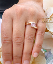 Load image into Gallery viewer, Unique 14K Solid Rose Gold Natural Oval Cut Morganite Tension Set Style, Engagement Ring Bridal Anniversary 1.20ctw