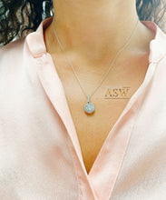 Load image into Gallery viewer, 14K Solid White Gold Round Cut Simulated Diamonds Pendent Wedding Bridal Gift 1.75ctw Chain Included