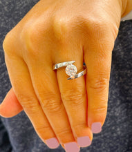 Load image into Gallery viewer, IGI Certified 14k solid and heavy white gold round cut diamond engagement ring tension set solitaire 1.00ct F VS2