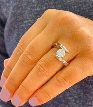 Load image into Gallery viewer, IGI Certified 14k solid and heavy white gold round cut diamond engagement ring tension set solitaire 1.00ct F VS2