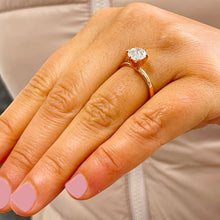 Load image into Gallery viewer, IGI Certified 14K Solid Rose Gold Round Cut Diamond Engagement Ring Six Prong Set Solitaire 1.00ctw F VS2