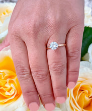Load image into Gallery viewer, IGI Certified 14K Solid Rose Gold Round Cut Diamond Engagement Ring Six Prong Set Solitaire 1.00ctw F VS2