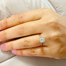Load image into Gallery viewer, 14K Solid Rose Gold Round Cut Moissanite Engagement Ring Deco, Bridal, Wedding, Anniversary, Six prong set, Solitaire 1.20ctw