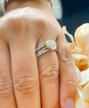 Load image into Gallery viewer, IGI Certified 14k Solid Yellow And White Gold Round Cut Diamond Engagement Ring And Two Bands Bezel Set Halo 2.50ctw F VS2