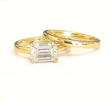 Load image into Gallery viewer, IGI Certified 14k Solid Yellow Gold Emerald Cut Diamond Engagement Ring 1.50ct F VS2