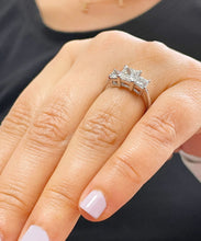 Load image into Gallery viewer, 14k Solid White Gold Princess Cut Moissanite Engagement Ring Three Stones Style 2.50ctw