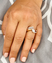 Load image into Gallery viewer, Beautiful 14k Solid And Heavy Rose Gold Emerald Cut Moissanite Engagement Ring Deco Bridal Semi Tension Set 2.00ctw