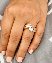 Load image into Gallery viewer, IGI Certified 14K Solid And Heavy Rose Gold Emerald And Princess Cut Diamonds Engagement Ring And Band Semi Tension Set 2.00ctw F-VS2