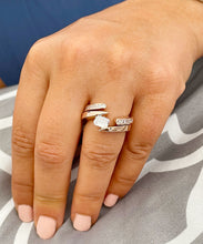 Load image into Gallery viewer, IGI Certified 14K Solid And Heavy Rose Gold Emerald And Princess Cut Diamonds Engagement Ring And Band Semi Tension Set 2.00ctw F-VS2