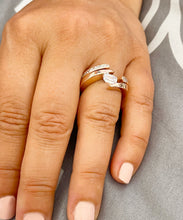 Load image into Gallery viewer, IGI Certified 14K Solid And Heavy Rose Gold Emerald And Princess Cut Diamonds Engagement Ring And Band Semi Tension Set 2.00ctw F-VS2