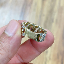 Load image into Gallery viewer, Men's 14K Solid Yellow Gold Round Cut Natural Diamonds Ring Band Link Chain Style 1.00ctw