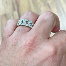 Load image into Gallery viewer, Men's 14K Solid Yellow Gold Round Cut Natural Diamonds Ring Band Link Chain Style 1.00ctw