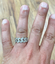 Load image into Gallery viewer, Men's 14K Solid Yellow Gold Round Cut Natural Diamonds Ring Band Link Chain Style 1.00ctw