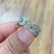 Load image into Gallery viewer, Men's 14K Solid Yellow Gold Round Cut Natural Diamonds Ring Band Link Chain Style 1.00ctw