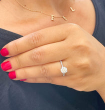 Load image into Gallery viewer, 14K Solid White Gold Round Cut Forever One Moissanite And Natural Round Diamond Engagement Ring Wedding Anniversary 1.40ct