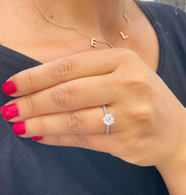 Load image into Gallery viewer, 14K Solid White Gold Round Cut Forever One Moissanite And Natural Round Diamond Engagement Ring Wedding Anniversary 1.40ct