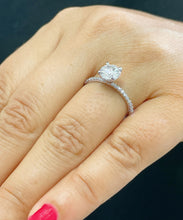 Load image into Gallery viewer, 14K Solid White Gold Round Cut Moissanite And Natural Round Diamond Engagement Ring Wedding Anniversary 1.40ct