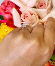 Load image into Gallery viewer, 14k Solid Rose Gold Cushion Cut and Round Cut Natural Diamond Engagement Ring Halo Bridal Prong Set 1.60ctw