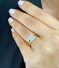 Load image into Gallery viewer, 14K Solid Yellow Gold Princess Cut Forever One Moissanite Engagement Ring Deco, Bridal, Wedding, Anniversary, Prong Set Solitaire 3.00ctw