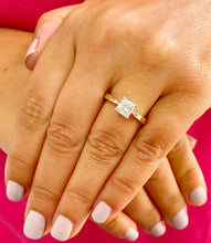 Load image into Gallery viewer, 14K Solid Yellow Gold Princess Cut Natural Diamond Engagement Ring Deco, Bridal, Wedding, Anniversary, Prong Set Solitaire 1.00ctw