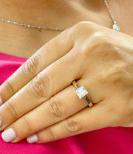 Load image into Gallery viewer, 14K Solid Yellow Gold Princess Cut Natural Diamond Engagement Ring Deco, Bridal, Wedding, Anniversary, Prong Set Solitaire 1.00ctw