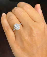 Load image into Gallery viewer, IGI Certified 14K Solid White Gold Oval Cut Round cut Diamond Engagement Ring Halo 2.00ct F-VS2