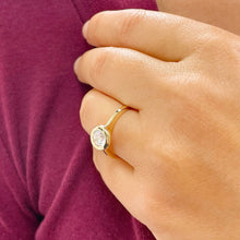 Load image into Gallery viewer, Minimalist Design14K Solid Yellow Gold Round Cut Simulated Diamonds Engagement Ring Bezel Set Wedding Bridal Set 1.00ctw