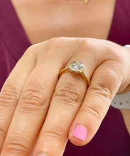Load image into Gallery viewer, IGI Certified 14K Solid Yellow Gold Round Cut Diamonds Engagement Ring Bezel Set Wedding Bridal Set 1.00ctw F-VS2