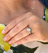 Load image into Gallery viewer, 14k Solid And Heavy White Gold Round Cut Forever One Moissanite Engagement Ring Tension Set, Propose, Anniversary, Elegant Solitaire 1.00ctw