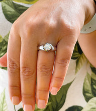 Load image into Gallery viewer, 14k Solid And Heavy White Gold Round Cut Natural Engagement Ring Semi Tension Set, Propose, Anniversary, Elegant Solitaire 1.00ctw