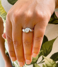 Load image into Gallery viewer, 14k Solid And Heavy White Gold Round Cut Forever One Moissanite Engagement Ring Tension Set, Propose, Anniversary, Elegant Solitaire 1.00ctw