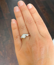 Load image into Gallery viewer, 14K Solid And Heavy White Gold Round Cut Simulated Diamond Engagement Ring Semi Tension Set Solitaire Bridal, Wedding 1.00ct