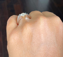 Load image into Gallery viewer, 14k Solid And Heavy White Gold Round Cut Simulated Diamond Engagement Ring Tension And Channel Set, bridal, wedding, 2.00ctw