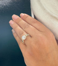 Load image into Gallery viewer, Beautiful 14k Solid Yellow Gold Round Forever One Moissanite And Natural Round Cut Diamond Engagement Ring Halo Prong Set 2.10ctw