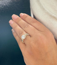 Load image into Gallery viewer, Beautiful 14k Solid Yellow Gold Round Moissanite And Natural Round Cut Diamond Engagement Ring Halo Prong Set 2.10ctw