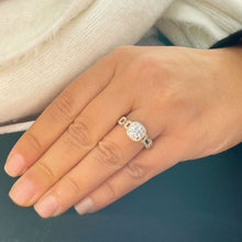 Load image into Gallery viewer, Beautiful 14k Solid Yellow Gold Round Forever One Moissanite And Natural Round Cut Diamond Engagement Ring Halo Prong Set 2.10ctw